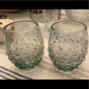 Bubble texture votive candle holders - set of 2